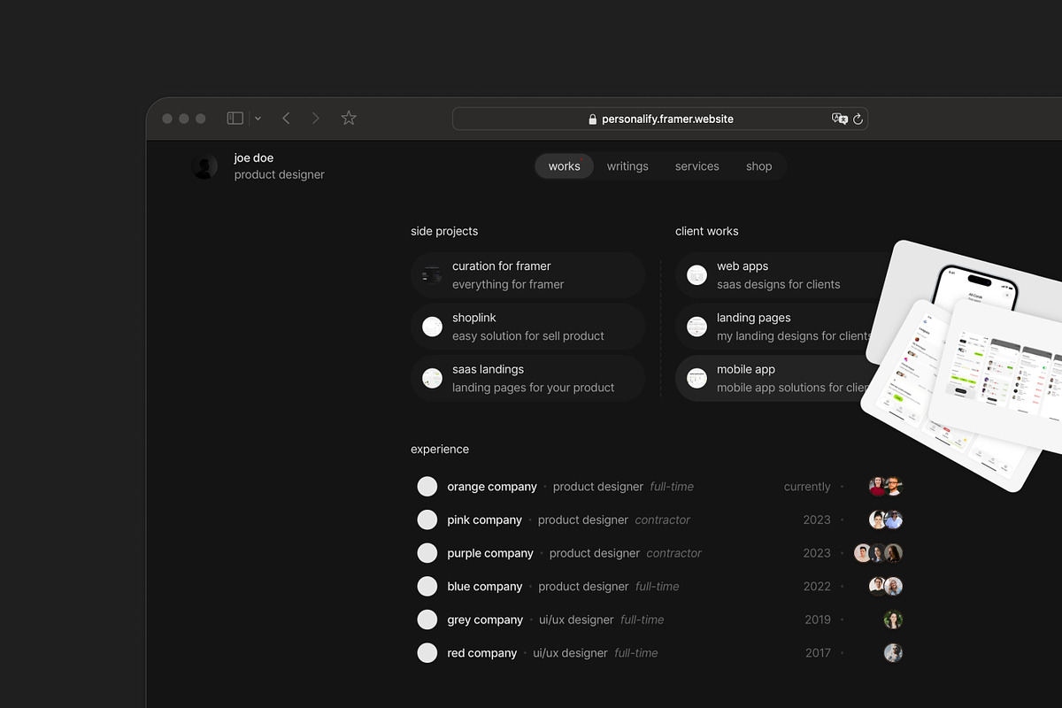 Personalify Framer Template, a Websites & App Template by Ali Çorak (Photo 2 of 5)