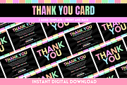 Pastel Neon Thank You Card, a Card Template by SunshineStudioBoutique (Thumbnail 1 of 10)