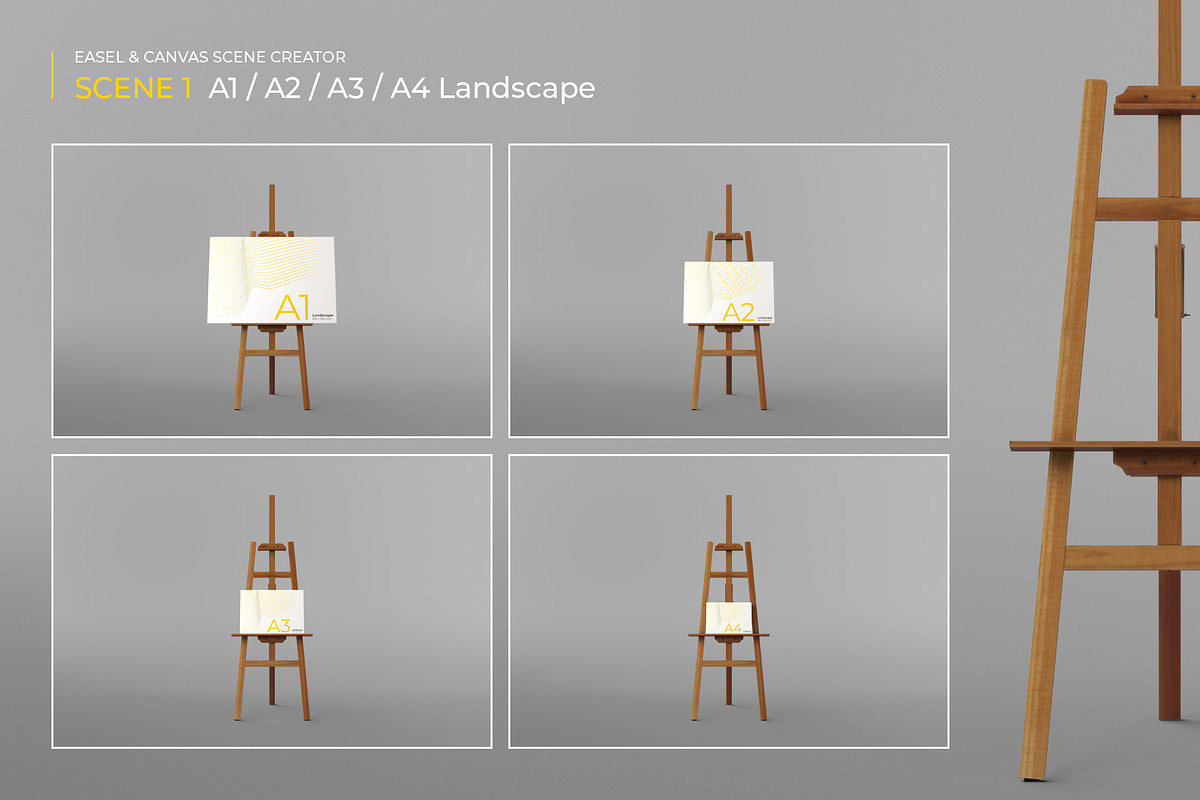 Easel & Canvas Scene Creator, a Product Mockup by KIPET (Photo 5 of 18)