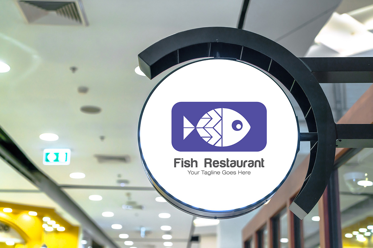Fish Restaurant Logo Template preview 3