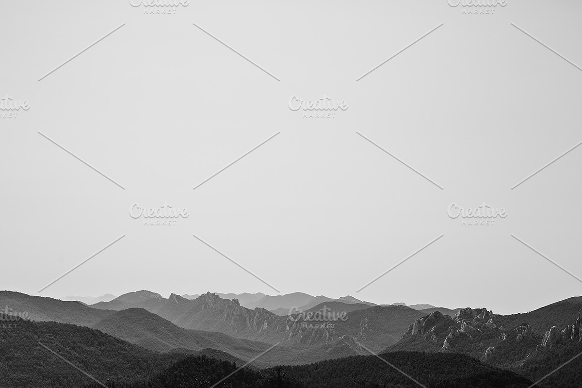 Black and white mountains stock photo containing black and white, a Nature Photo by M. Klasan (Photo 2 of 2)