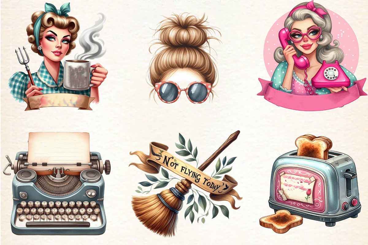 Sarcastic Housewife Sublimation Clip, an Illustration by DreamArtGraphic (Photo 3 of 4)