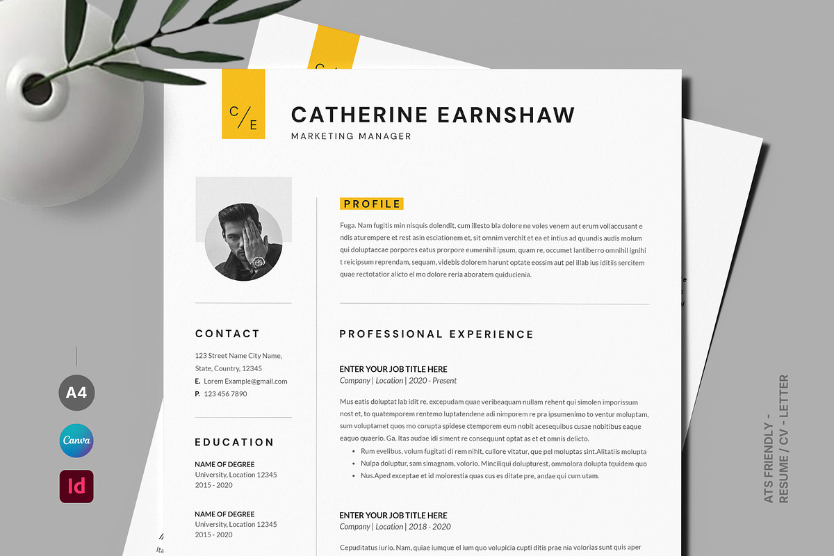 Marketing Manager Resume Template, a Resume Template by PixelStudio (Photo 1 of 9)
