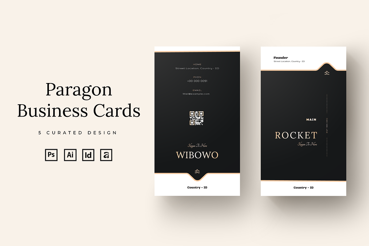 Paragon Business Card 5 Bundles, a Business Card Template by Ctrl space studio (Photo 1 of 9)