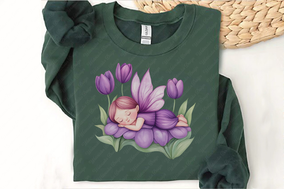 Watercolor Magical Garden Purple png, an Illustration by Watercolor design (Photo 11 of 13)