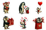 Kawaii penguin valentine clip-art, an Illustration by CreationArt (Thumbnail 2 of 6)
