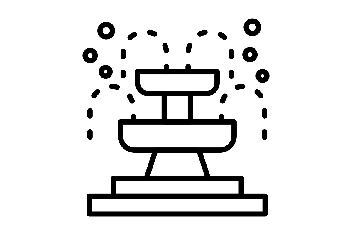 Fountain Line Icon, an Icon by Pexelpy