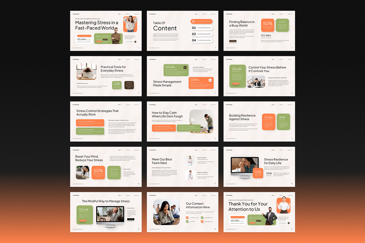 Stress Management PowerPoint, a Presentation Template by Annora Studio (Photo 6 of 7)