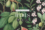 Botanical Floral and Fruits Pattern, a Pattern Graphic by likorbut (Thumbnail 1 of 9)