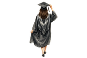 Watercolor Graduation Clipart PNGs, an Education Illustration by VetalStock (Thumbnail 7 of 24)