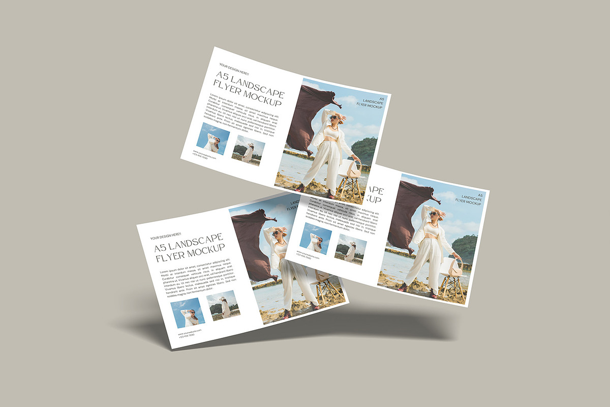 A5 Landscape Flyer Mockup, a Product Mockup by ZifaraDesign (Photo 2 of 7)