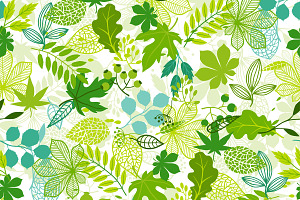 Patterns With Green Leaves.