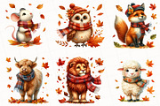 Watercolor Autumn Animal Clipart, an Illustration by OK Design (Thumbnail 5 of 5)