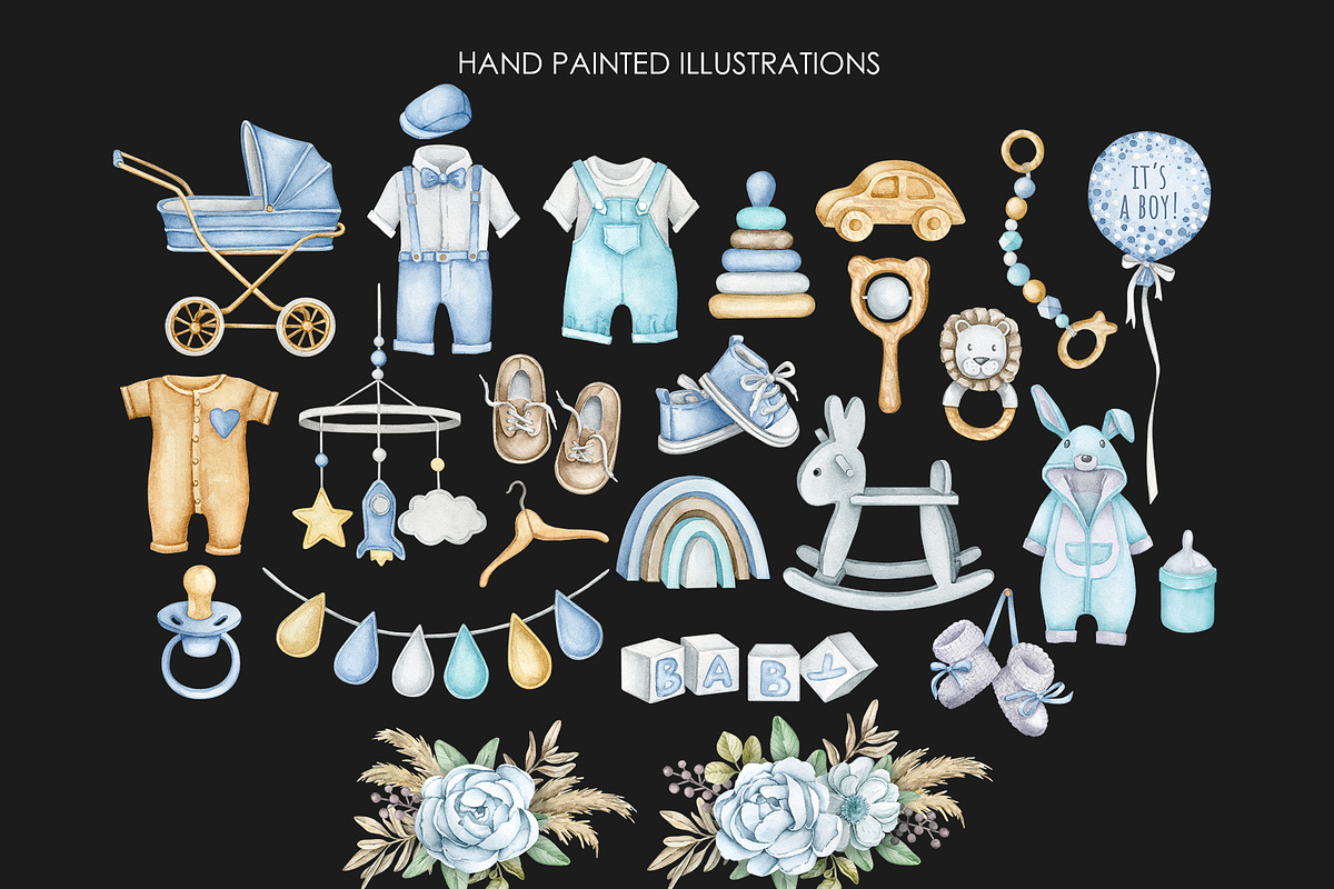 Watercolor boho nursery clipart, an Illustration by AquarelleSpace (Photo 3 of 4)