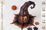 Halloween Witch Hat Lantern Cut File, an Object Graphic by WoodoraCut (Thumbnail 7 of 9)