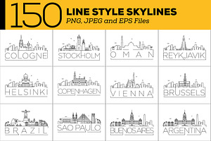 150 - Linear Style City Skylines