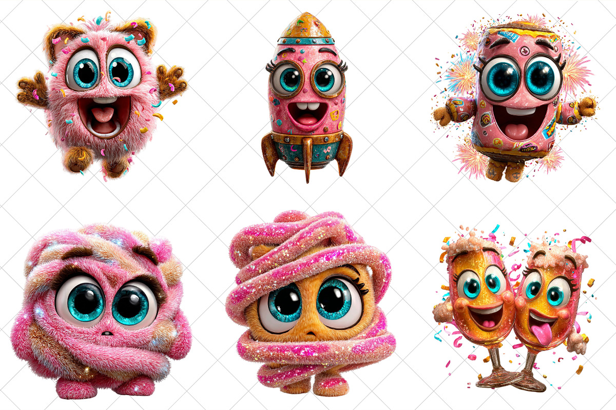 Girly Happy New Year 2026 Clipart, an Illustration by SinaCreation (Photo 3 of 7)