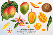 Mango watercolor clipart, a Food Illustration by a_ptichkina (Thumbnail 2 of 4)