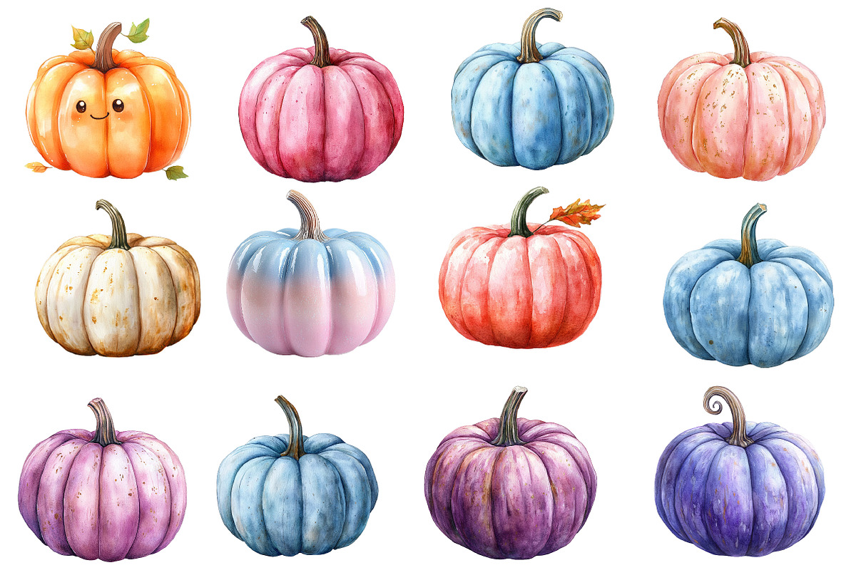 Pastel Pumpkin Clipart, an Illustration by SinaCreation (Photo 3 of 5)