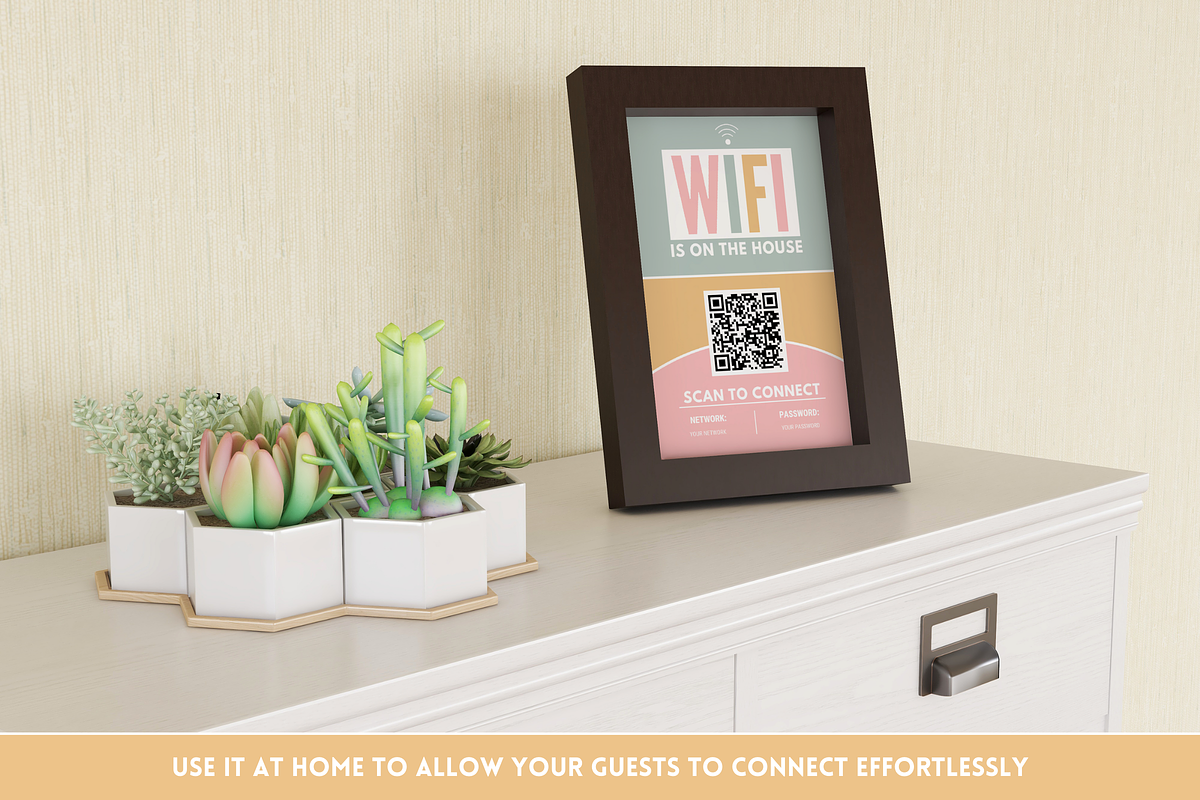 Olive Rose WiFi QR Code Sign, a Stationery Template by SunshineStudioBoutique (Photo 10 of 10)