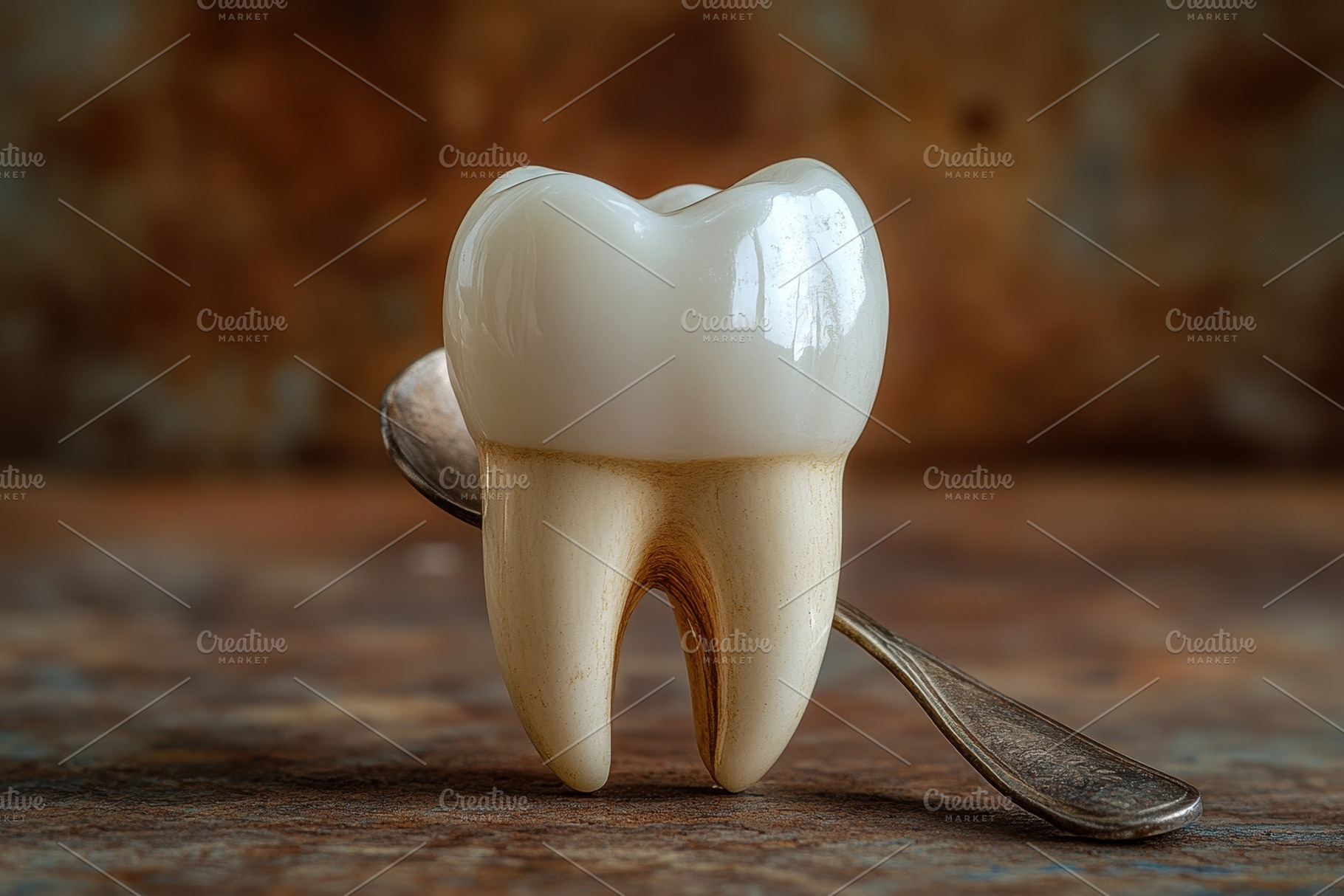Creative representation of a tooth o, a Photo by Tanuart
