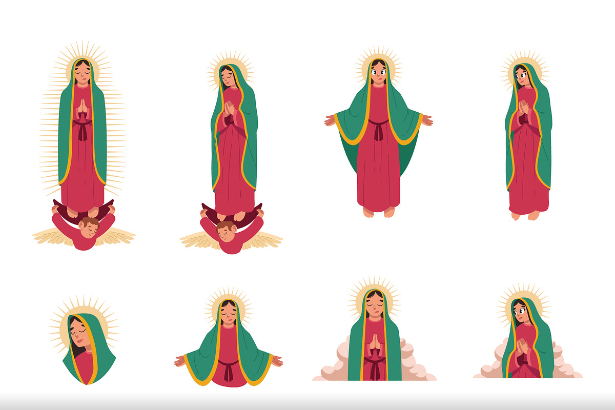 Virgin of Guadalupe Illustration Set