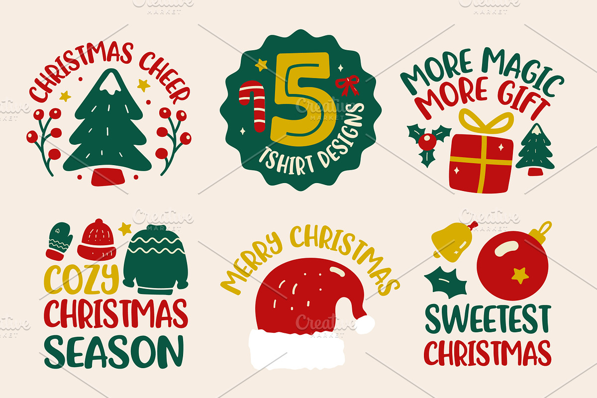 Christmas Folk Illustration Bundle, an Object Graphic by ashek (Photo 4 of 8)