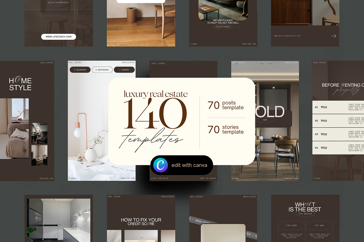 Real Estate Post + Story Templates, a Social Media Template by Prapti Design (Photo 1 of 14)