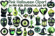 Black Green Halloween Clipart, an Illustration by Sublimation Artist (Thumbnail 1 of 6)