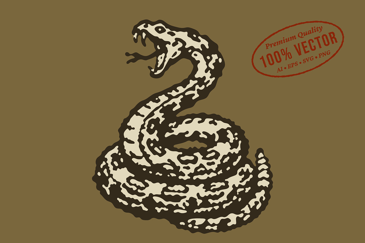 Vintage rattlesnake illustration, an Animal Illustration by lettett (Photo 1 of 3)