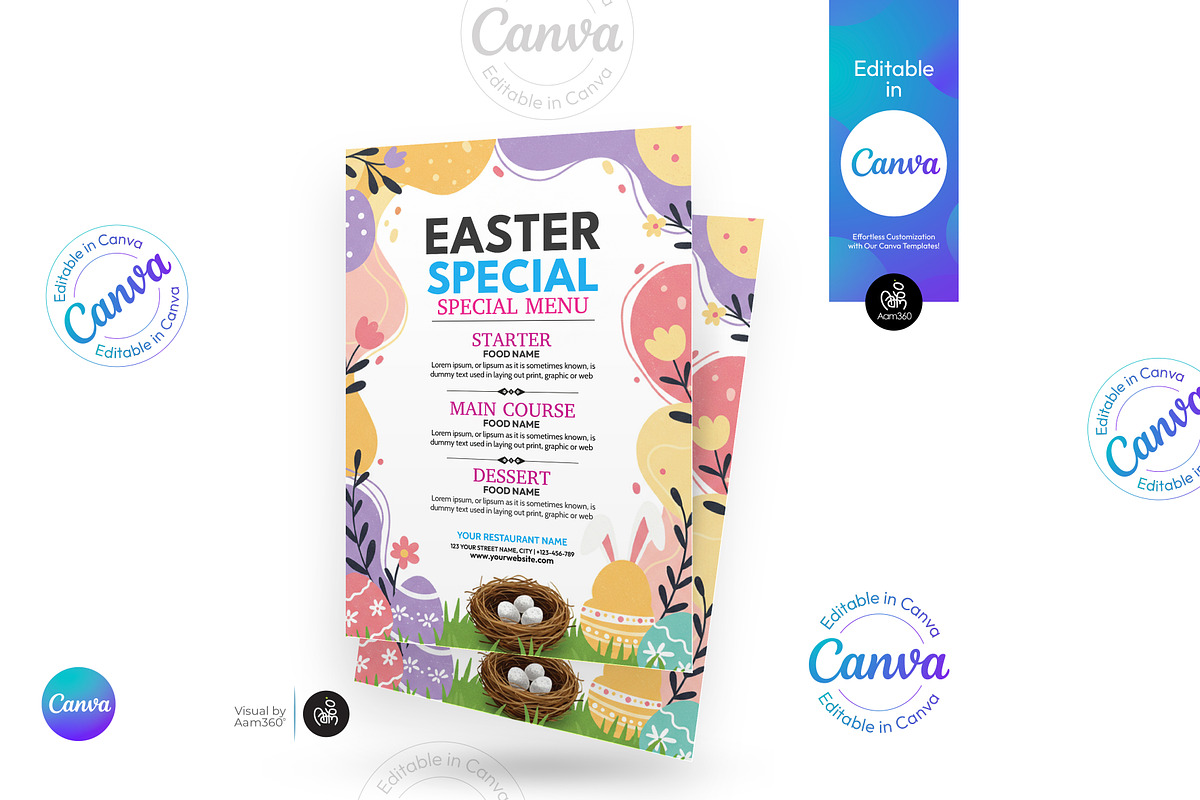 Easter Menu Flyer Template, a Flyer Template by Aam360 (Photo 3 of 3)