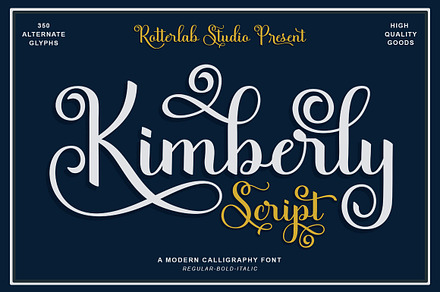 Kimberly Script, a Script Font by Rotterlab Studio