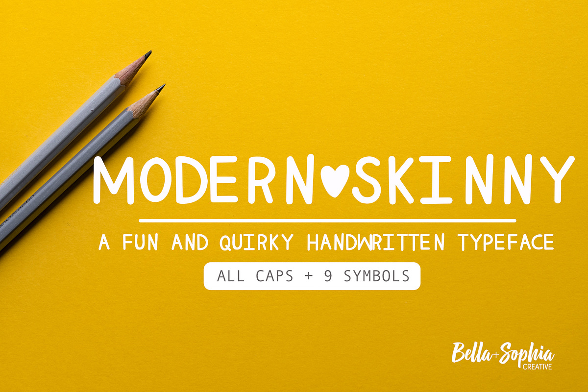 Modern Skinny Handdrawn display font, a Font by Bella+Sophia Creative (Photo 1 of 5)