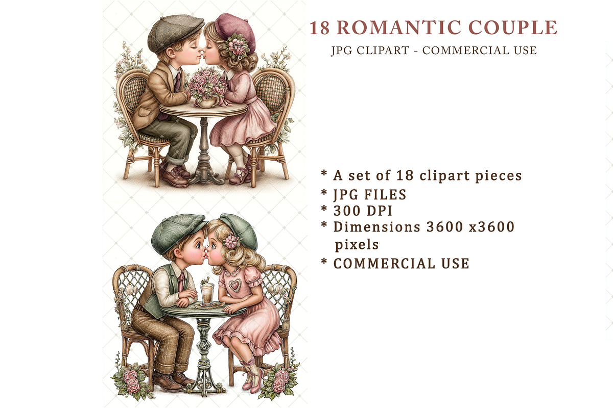 Romantic Couple Clipart JPG, a Person Illustration by Memories By Lea (Photo 2 of 18)