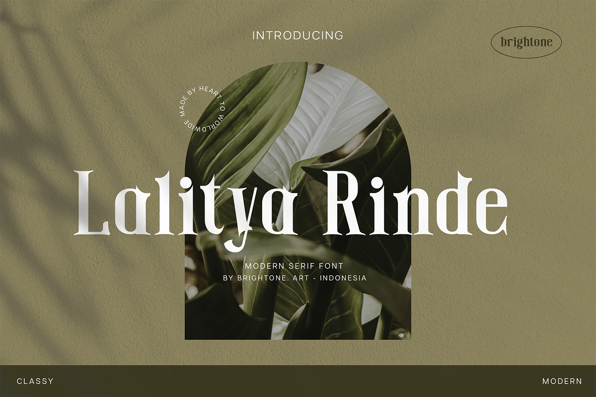 Lalitya Rinde - Modern Serif Font, a Serif Font by Brightone (Photo 1 of 8)