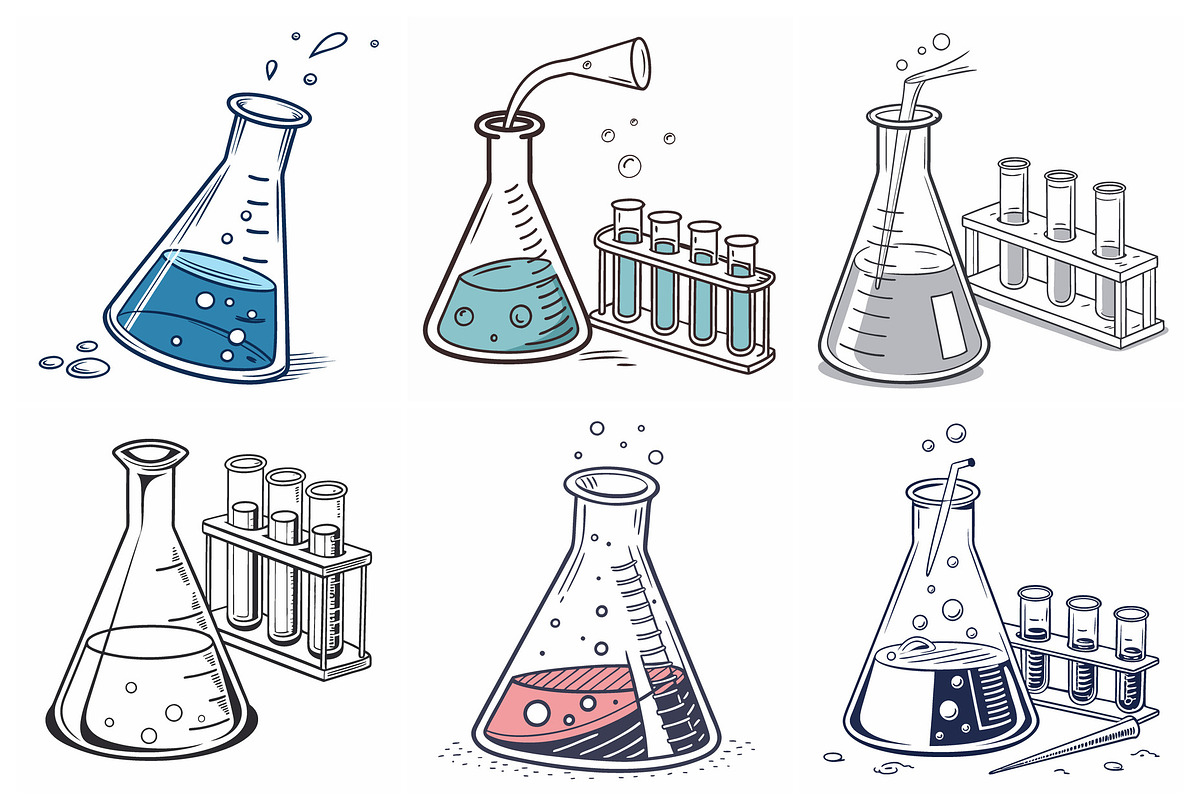 Test tubes and chemistry laboratory, an Object Graphic by Billah Hub