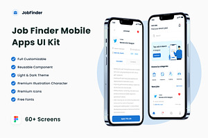 Job Finder UI Kit, a Templates & Theme by Kawalan Studio