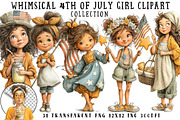 Whimsical 4th Of July Girl Clipart, an Illustration by OK Design (Thumbnail 1 of 6)