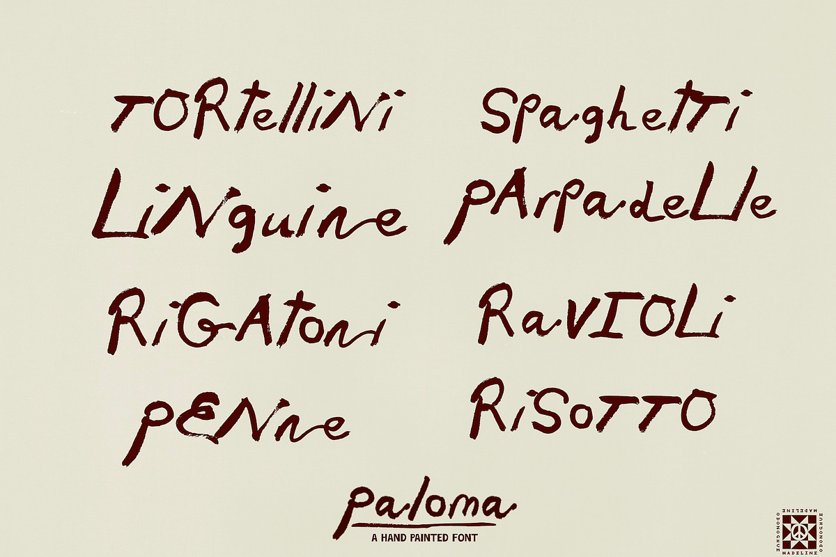 Paloma Hand Painted Font, a Handwritten Font by Madeline ODonoghue Design (Photo 2 of 4)