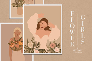 Flower Girls Abstract Posters