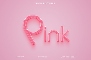 Pink Color PSD Text Effect Style