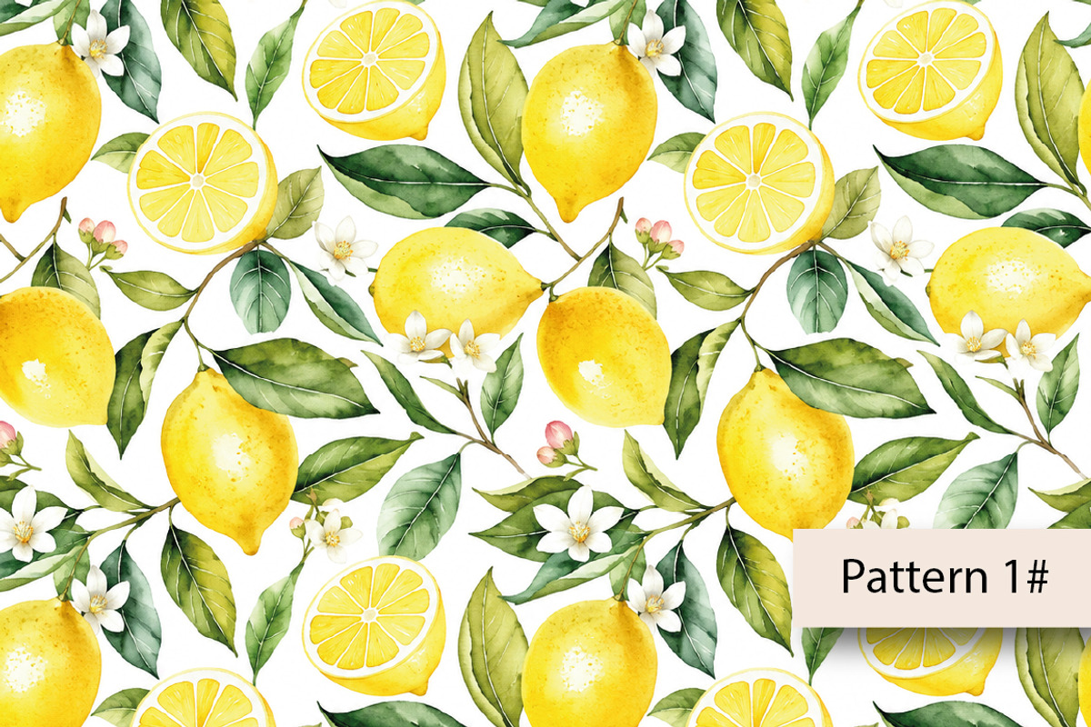 Watercolor Lemon Seamless Pattern, a Pattern Graphic by Villa 11 Estudio (Photo 2 of 8)