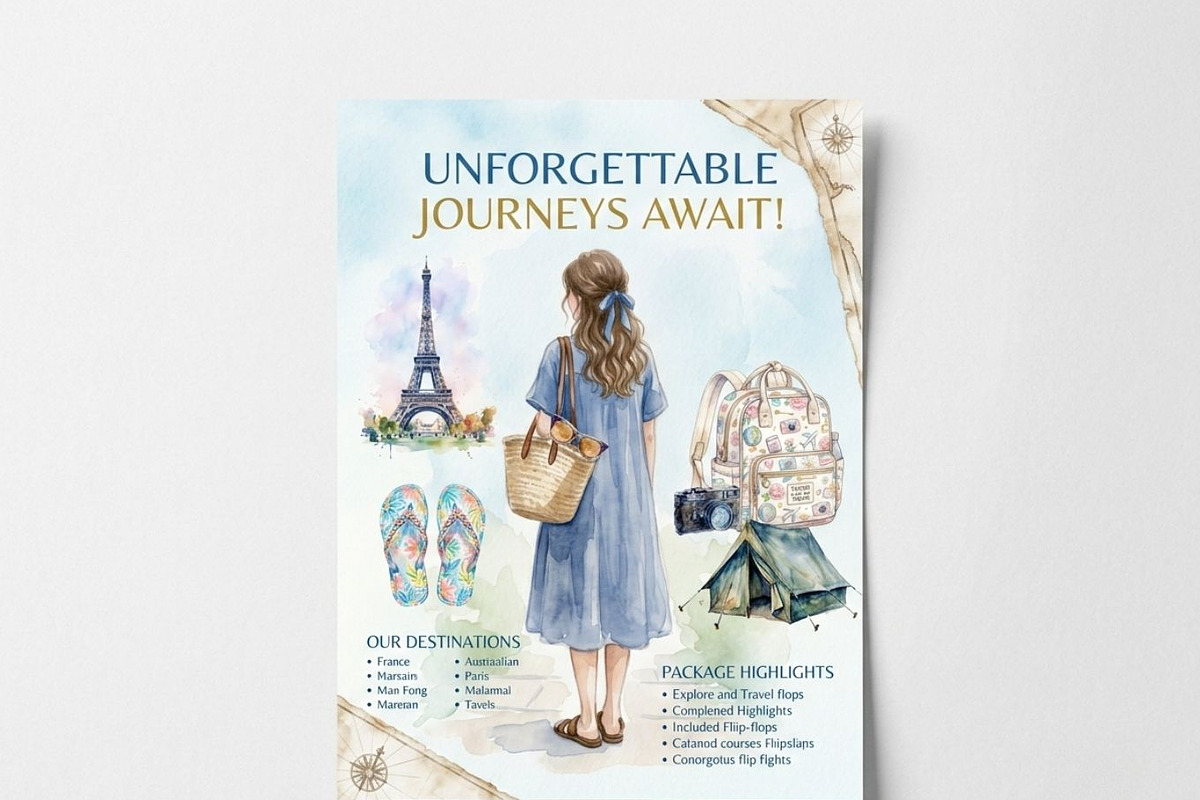 Travel Watercolor Clipart Set, a Decorative Illustration by Arslan (Photo 14 of 17)