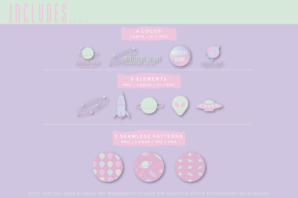 Pre-Made Brand: Iridescent Galaxy, a Social Media Template by Liseno Designs (Photo 2 of 4)