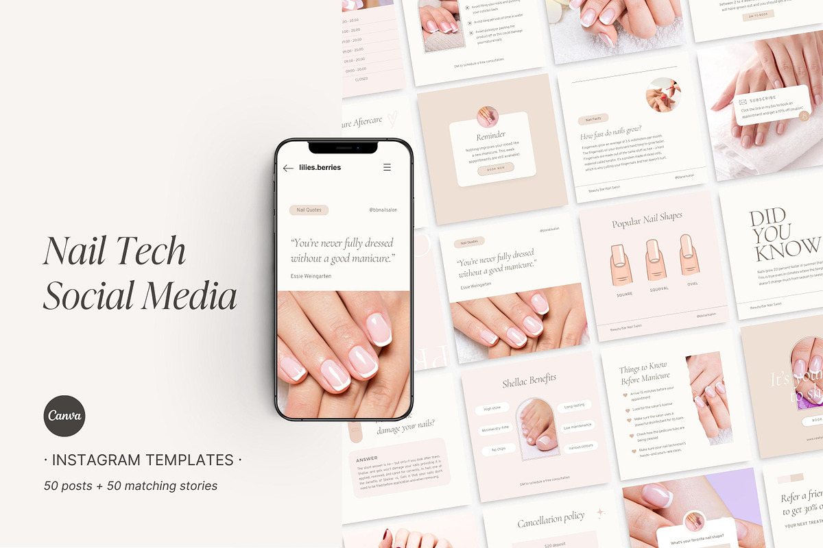 Nail Tech Instagram templates, a Social Media Template by LiliesandBerries (Photo 2 of 21)