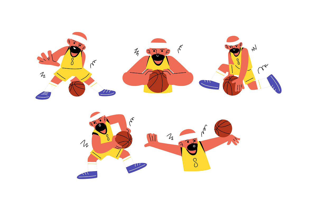 Character Basketball Man Vol 1, a Sport Illustration by SLAB! Design (Photo 3 of 3)