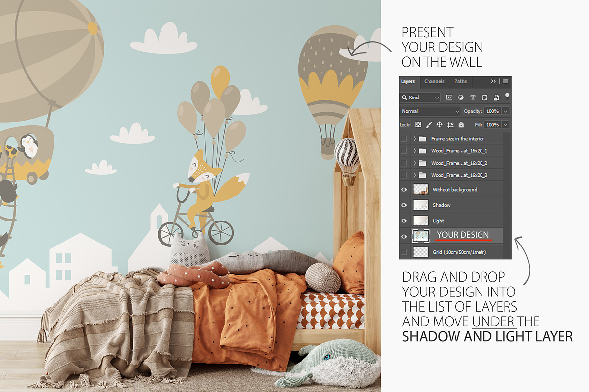 Kids Frames & Wall Mockup Bundle - 6, a Print Template by Yuri-U (Photo 28 of 28)