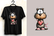 Whimsical Valentine's Cats Clipart B, an Illustration by SVGArt (Thumbnail 5 of 8)