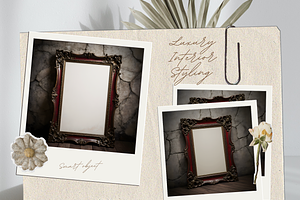 Ornate Gothic Mahogany Frame Mockup