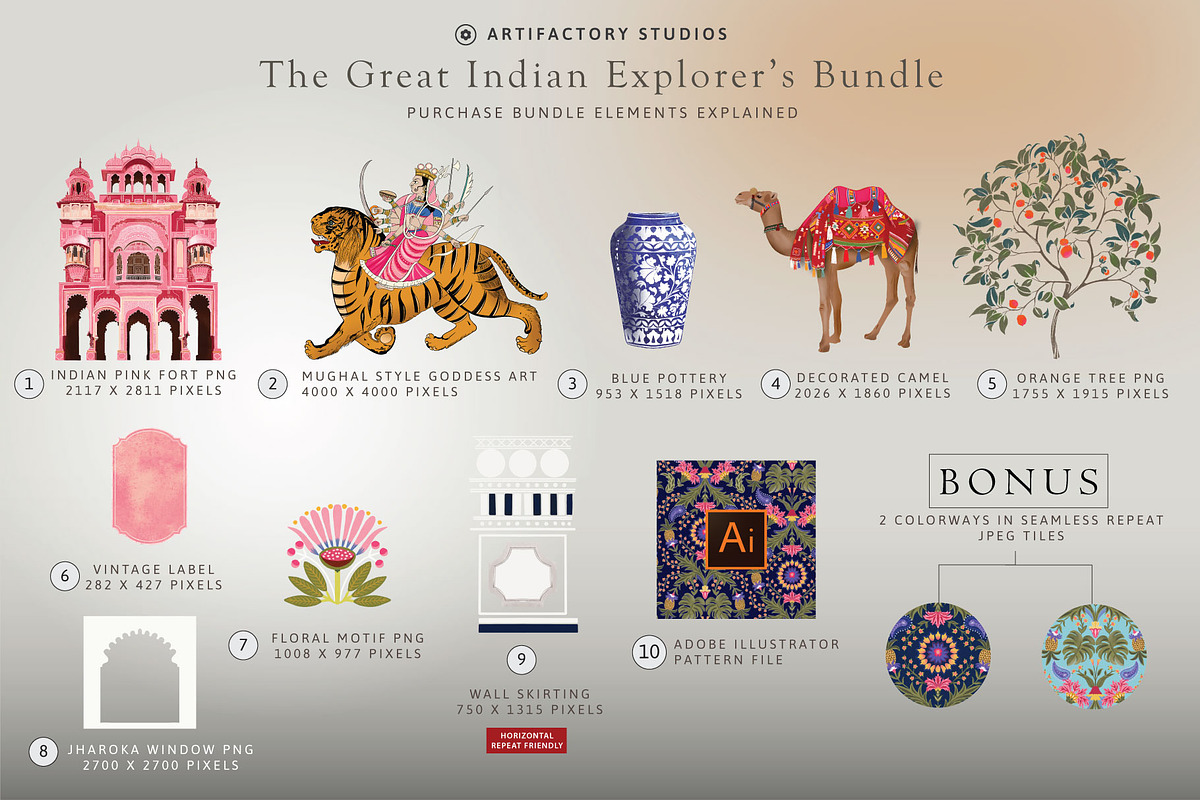 Indian Explorers Elements Bundle, a Decorative Illustration by Artifactory Studios (Photo 5 of 9)